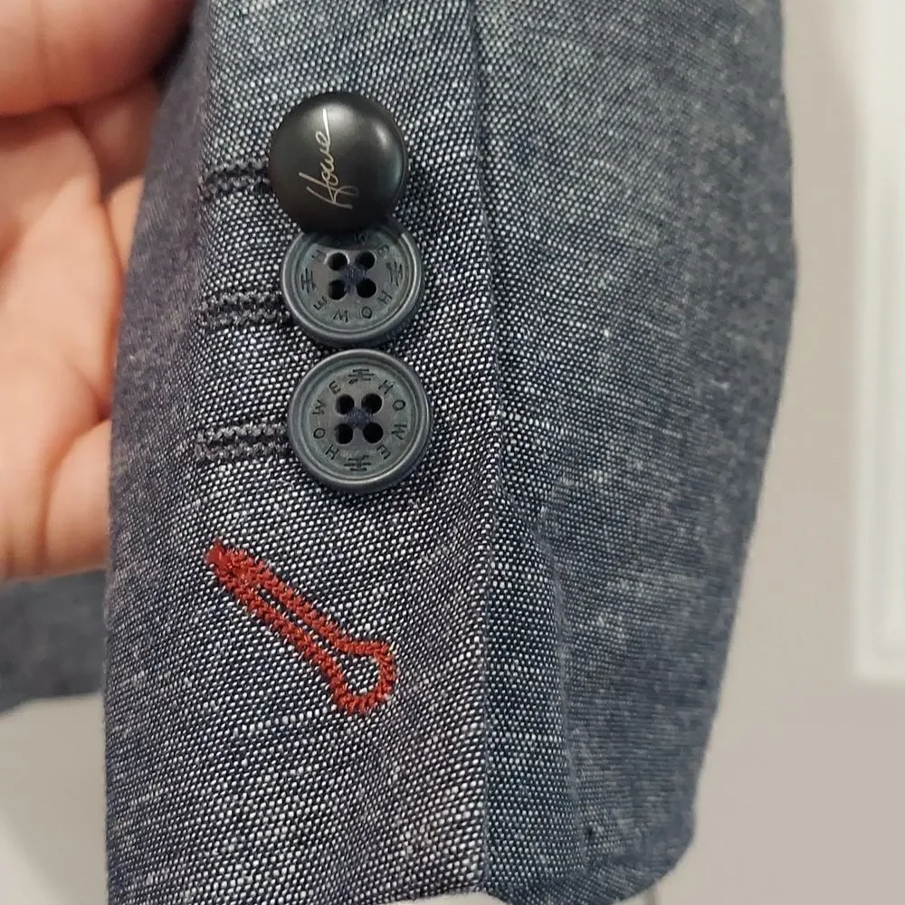 Howe Men’s Blue Cotton Linen Blend Sport Coat Sz 36